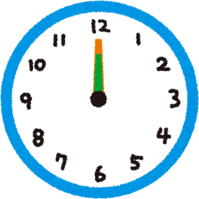 Illustration of a Clock Showing 12:30